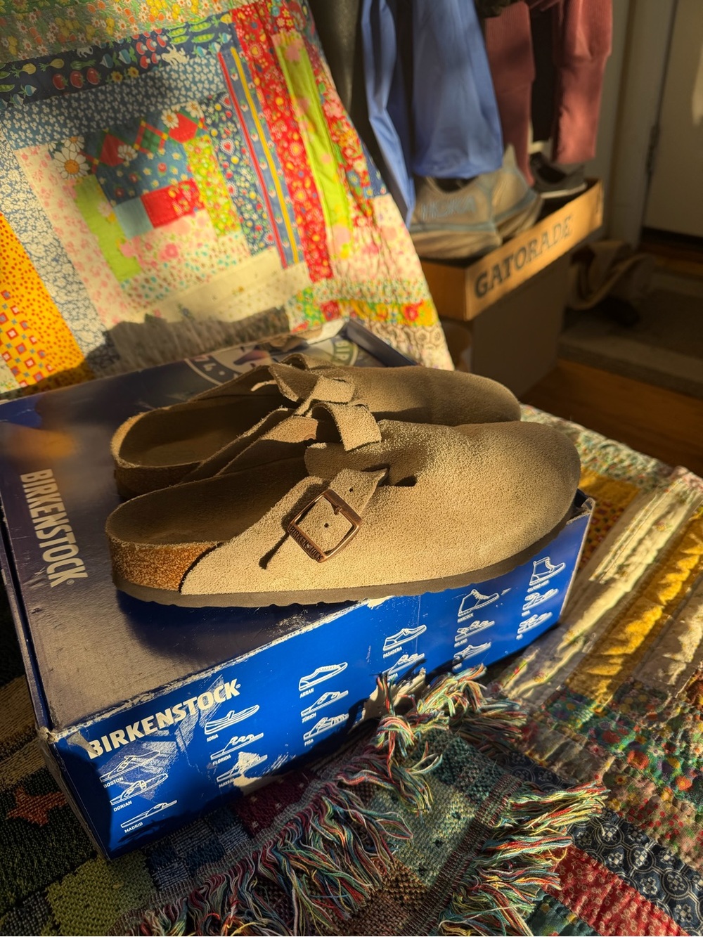 Birkenstock Taupe Boston Clogs - Picture 8 of 12